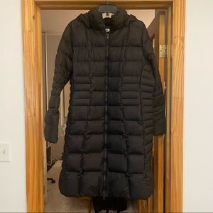 North Face long black puffer
